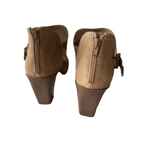 Jelly Pop Open Toe Booties, Tan Heels, Western, Cowgirl Booties - Picture 9 of 12